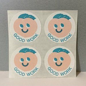 Vintage CTP Good Work Scratch ‘N Sniff Peach Stickers